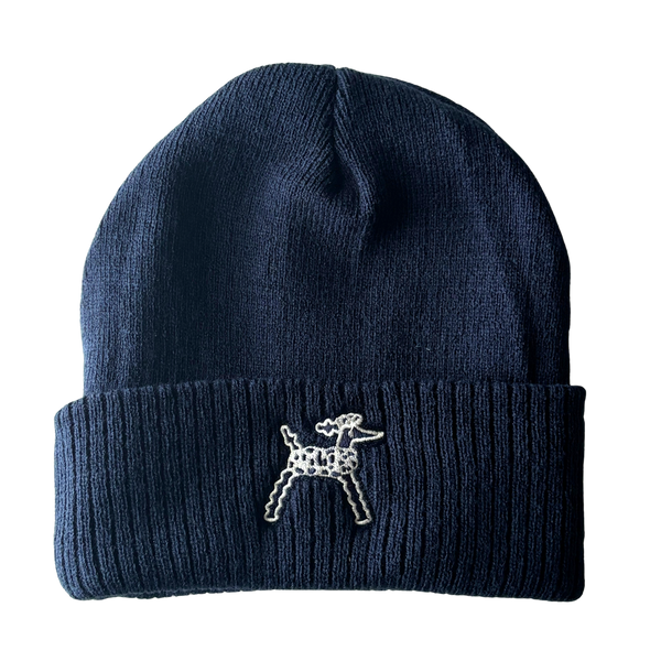 Navy Poodle Beanie